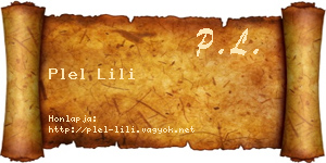 Plel Lili névjegykártya